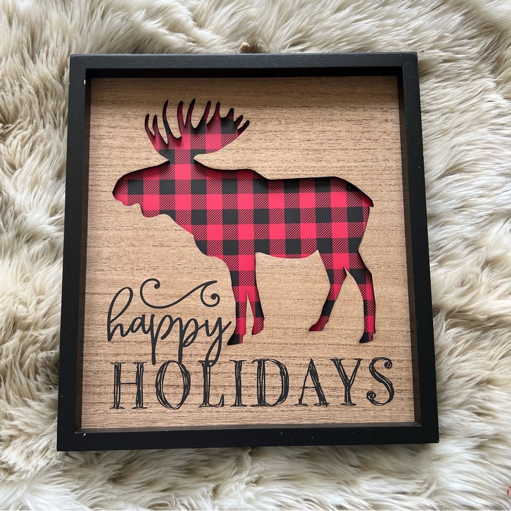 Happy holidays moose art